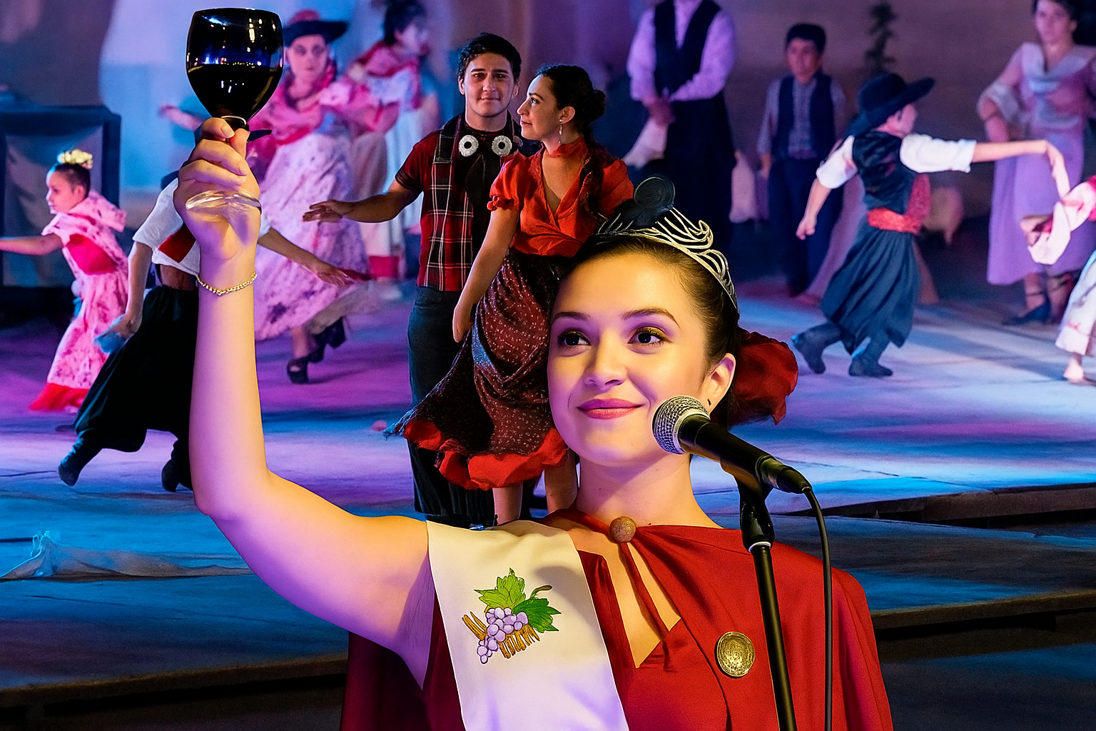 Viñedos y celebración de la Fiesta de la Vendimia